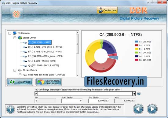 Digital Pictures Recovery Tool screenshot