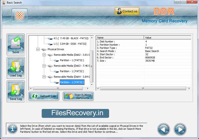 Screenshot of Memory Card File Recovery Tools