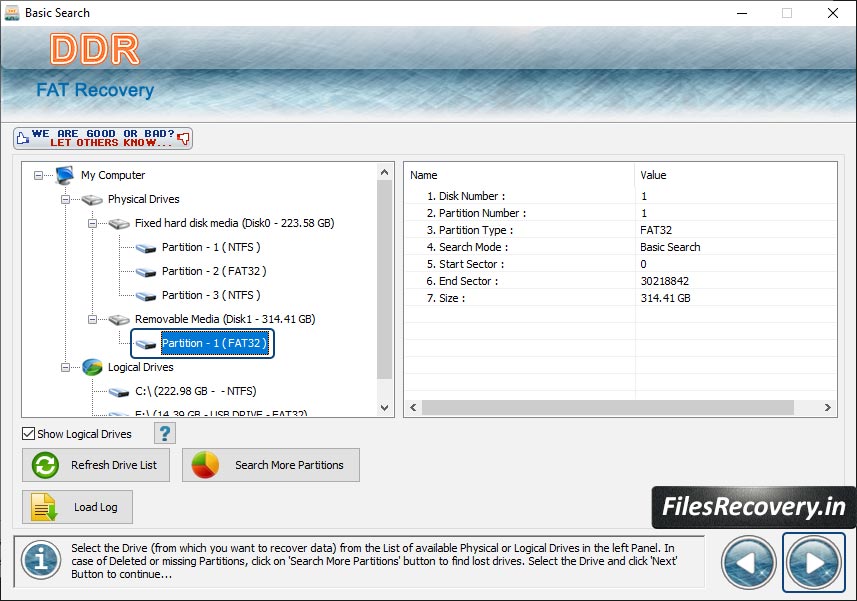 Select Drive Partition