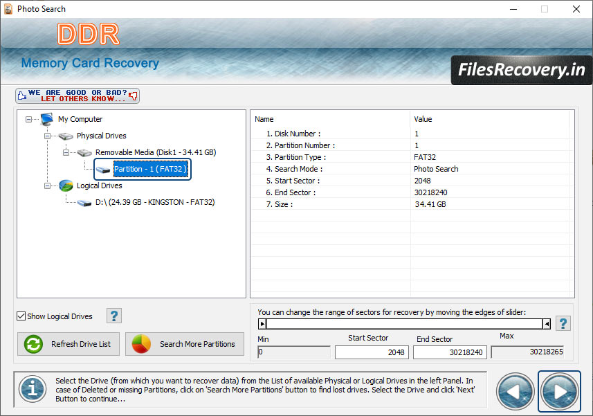 Select Drive Partition