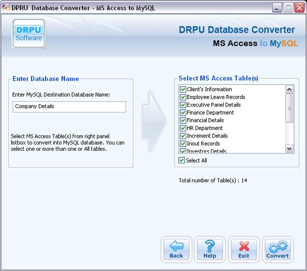 MS Access to MySQL Database Conversion Tool