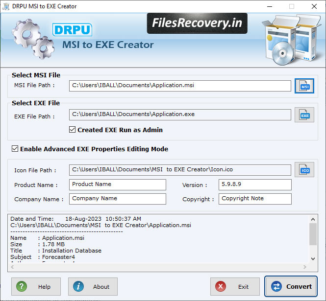 MSI to EXE Setup Creator