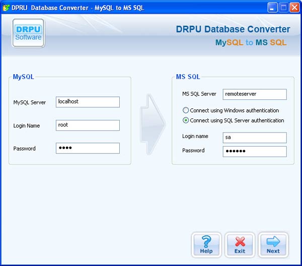 MySQL to MS SQL Database Conversion Tool