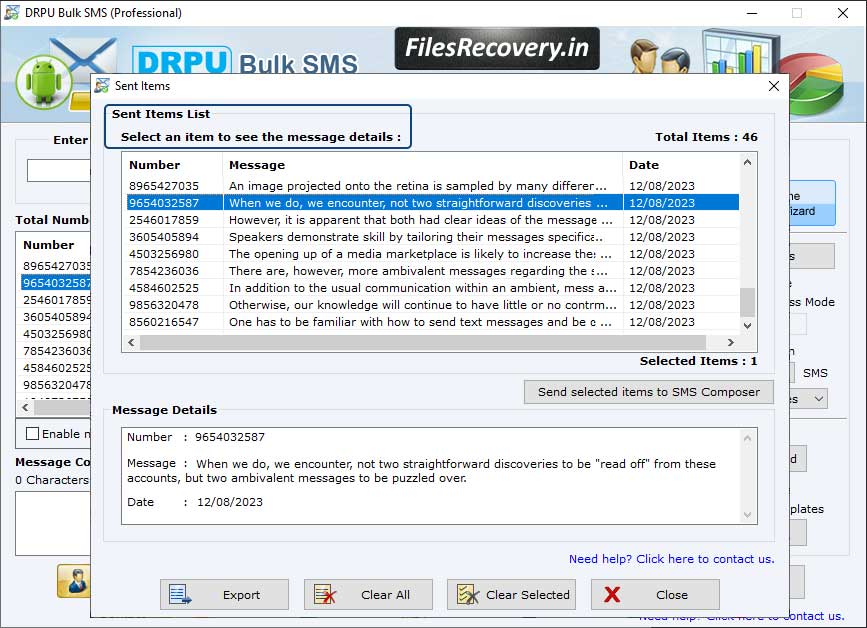 Bulk SMS Software for Windows based Mobile Phones